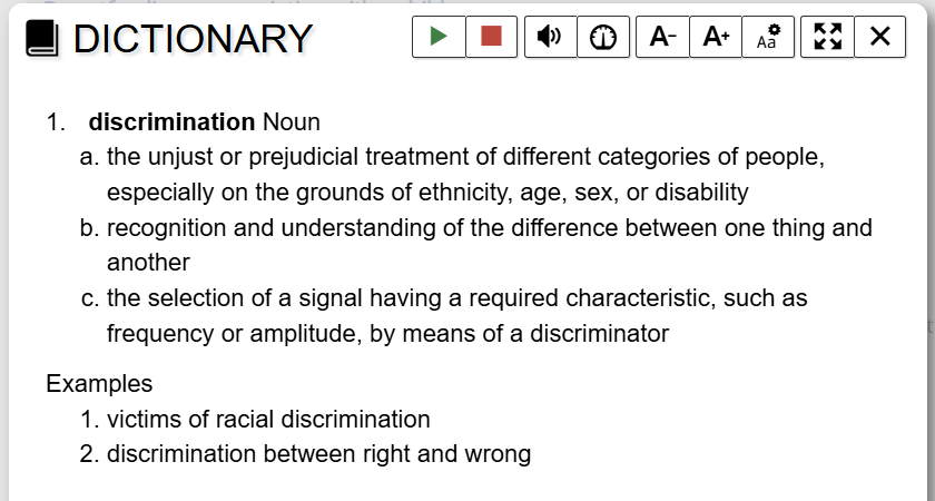 dictionary example
