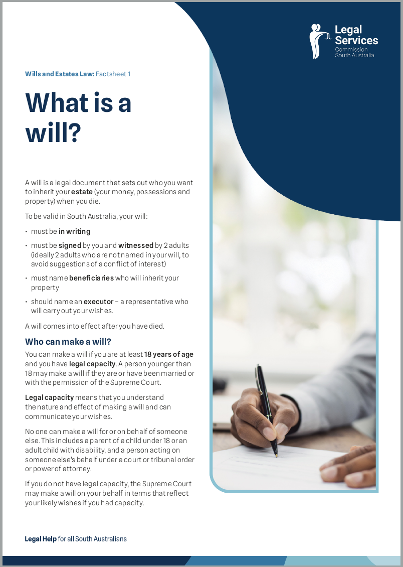 What is a will factsheet