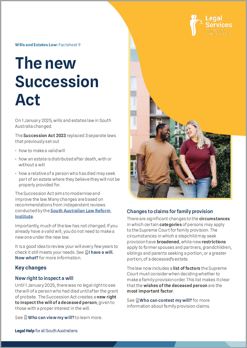 The new Succession Act factsheet