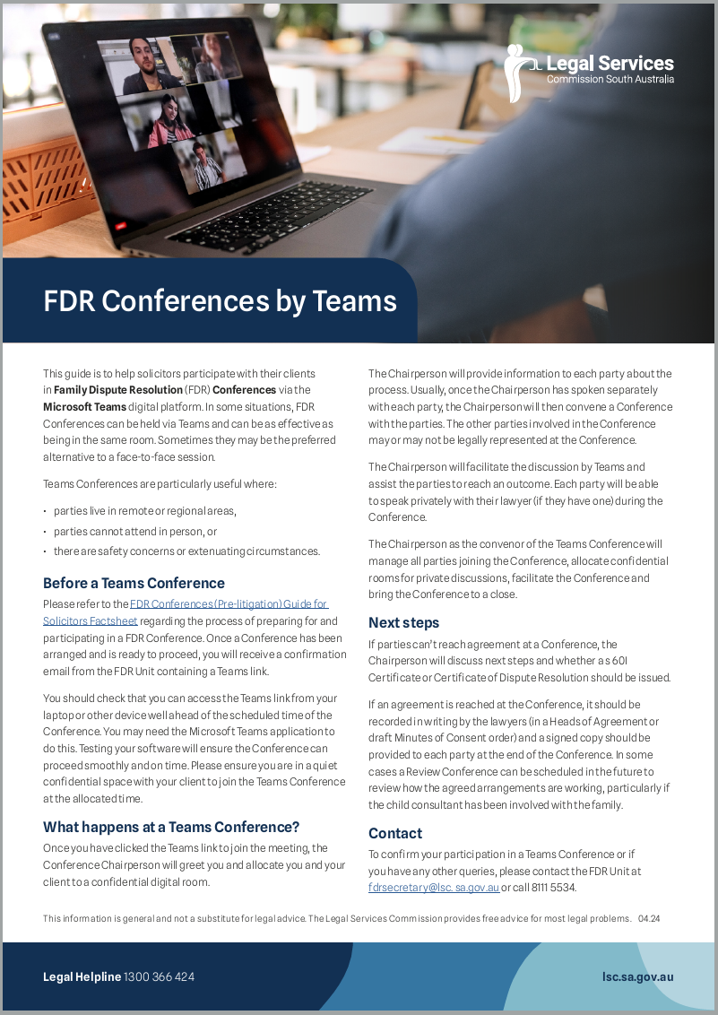 FDR Conferences by Teams Factsheet