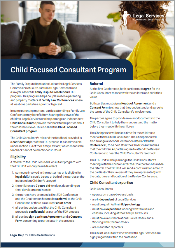 Child Focused Consultant Program Factsheet