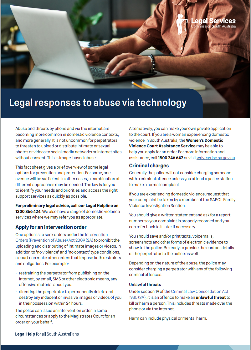 Legal responses to abuse via technology