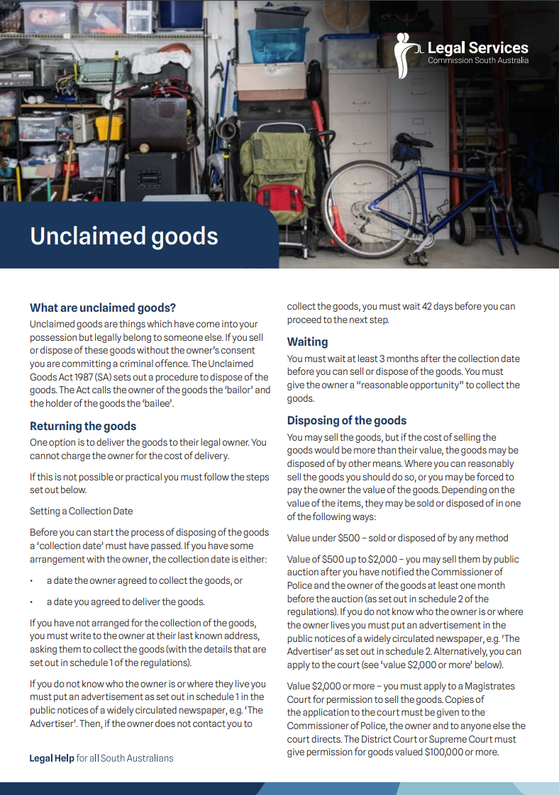 Unclaimed Goods