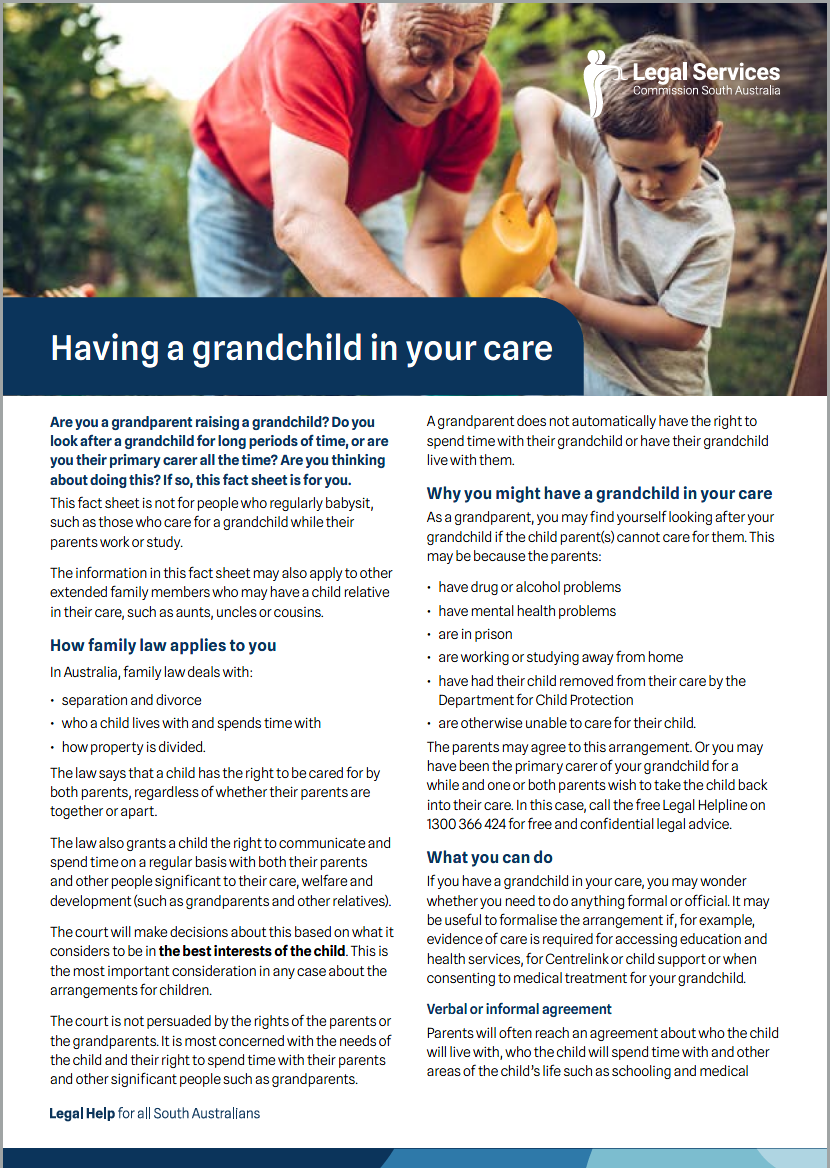 Having a grandchild in your care